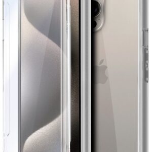 Capa de Silicone 3D p/ iPhone 15 Pro Max Frontal + Traseira (Transparente) - COOL
