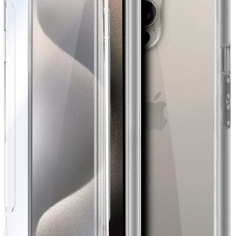 Capa de Silicone 3D p/ iPhone 15 Pro Max Frontal + Traseira (Transparente) - COOL