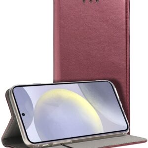 Capa Flip Cover p/ Samsung Galaxy S24 / S25 (Burgundy) - COOL