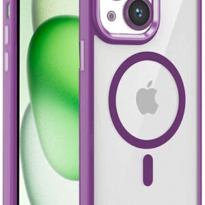 Capa p/ iPhone 15 Plus Magnética (Borde Violeta) - COOL