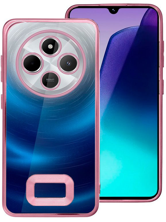Capa p/ Xiaomi Redmi 14C / Poco C75 Borde Metálico (Rosa) - COOL