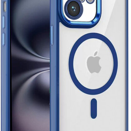 Capa p/ iPhone 16 Magnética Borde Marinho - COOL