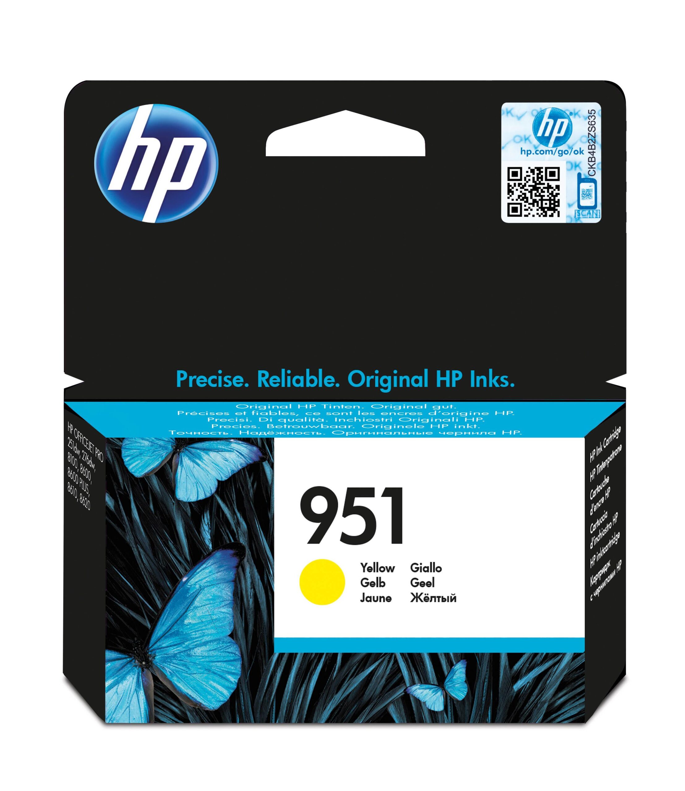 HP 951 Yellow Officejet Ink Cartridge Amarelo tinteiro