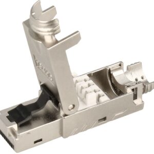 Ficha Rede RJ45 8 Pinos Cat.6A FTP Tool-Less Macho (Blindada)