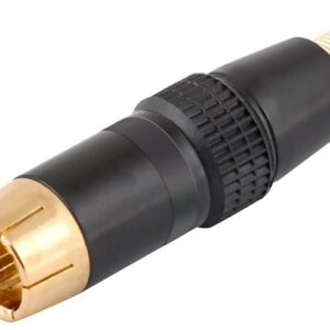 Ficha RCA Metálica Macho c/ Anel Preto