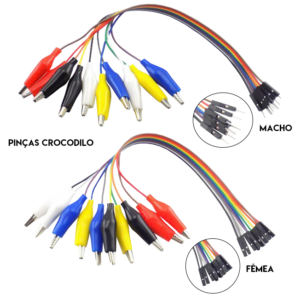 Conjunto de 10 Garras de Crocodilo - Fio Jumper Ponta (20cm)