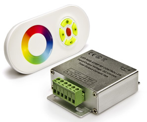 Controlador Fita de LEDs RGB 12/24V 18A 288W c/ Comando Touch