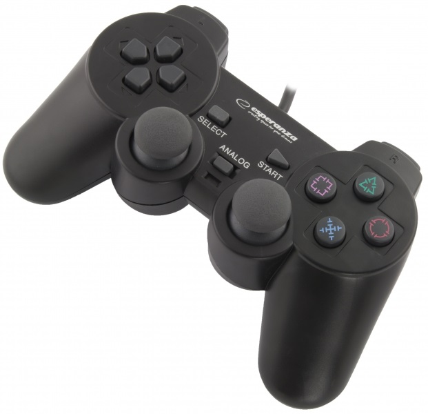 Comando GAMEPAD c/ Vibração para PS2/PS3/PC - ESPERANZA