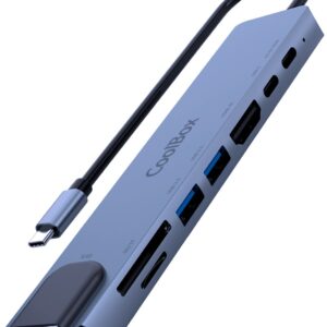 Hub USB-C 8-EM-1 (2x USB-A/RJ45/HDMI/2x USB-C/MicroSD/SD) - COOLBOX
