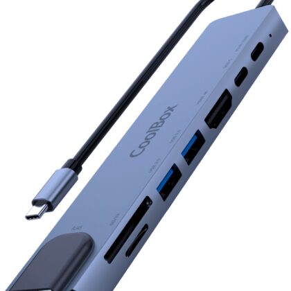 Hub USB-C 8-EM-1 (2x USB-A/RJ45/HDMI/2x USB-C/MicroSD/SD) - COOLBOX