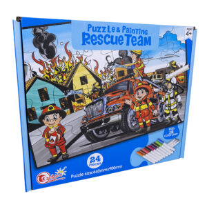 Puzzle Rescue Team Pintar c/ 12 Marcadores (24 Peças)