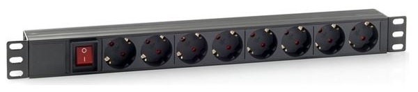 Extensão Octupla p/ Rack 19 1U 3500W 16A c/ Interruptor (1,8 mts) - CROMAD