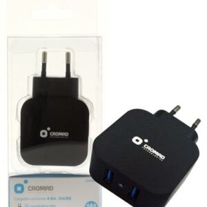 Alimentador 2x USB 4,8A (Preto) - CROMAD