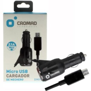 Carregador de Isqueiro 12/24V - microUSB 5V 2.1A (1,2 mts) - CROMAD