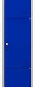 Cacifo Metálico 3 Portas c/ Fechadura (1800 x 300 x 500 mm) Azul - CROMAD