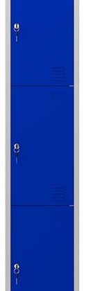 Cacifo Metálico 3 Portas c/ Fechadura (1800 x 300 x 500 mm) Azul - CROMAD