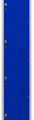 Cacifo Metálico 4 Portas c/ Fechadura (1800 x 300 x 500 mm) Azul - CROMAD