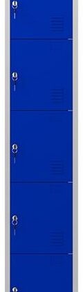 Cacifo Metálico 5 Portas c/ Fechadura (1800 x 300 x 500 mm) Azul - CROMAD