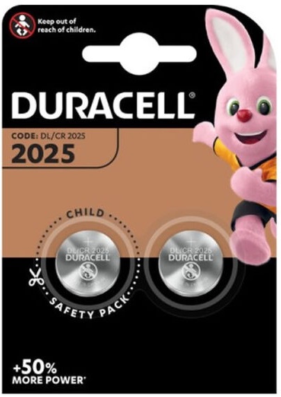 Blister 2x Pilha Lithium CR2025 3V - DURACELL