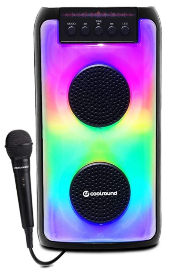 Coluna Bluetooth Party Boom A370 2x3 50W c/ Microfone - COOLSOUND
