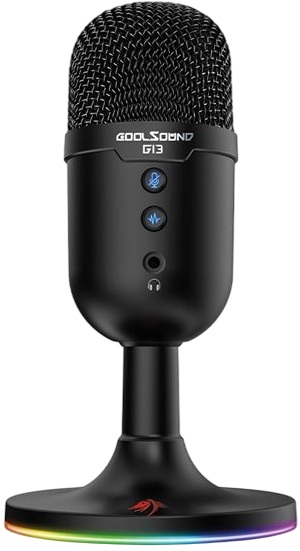 Microfone Gaming RGB USB G13 (Preto) - COOLSOUND