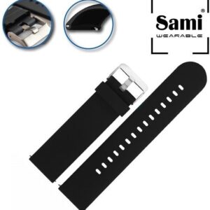 Bracelete Silicone 22mm p/ Smartwatch (Preto) - SAMI