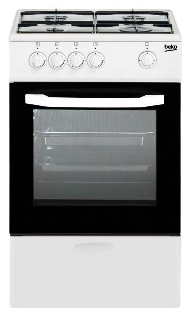 Fogão a Gás c/ 4 Bocas a Gás + Forno 9500W (Branco) - BEKO