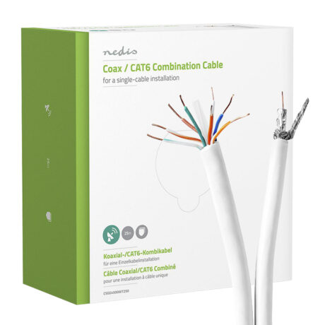 Bobine Cabo Duplo Coaxial RG58 / CAT6 (50 mts) - NEDIS