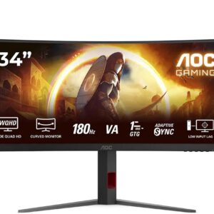 Monitor Curvo UltraWide CU34G4 VA W-LED 34 UWQHD 21:9 180Hz FreeSync Premium - AOC
