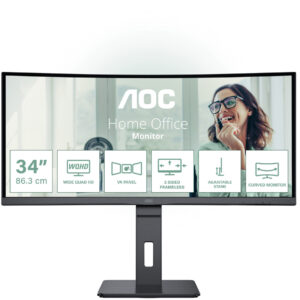 Monitor Curvo 34 UltraWide Quad HD LED (Preto) - AOC