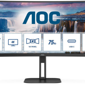 Monitor Curvo VA LED 34 CU34V5C Wide Quad HD (Preto) - AOC