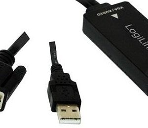 Conversor VGA para HDMI c/ Alimentação USB - LOGILINK