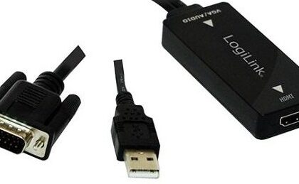 Conversor VGA para HDMI c/ Alimentação USB - LOGILINK