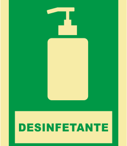 Sinal de Informação de Desinfetante - Fotoluminescente (150mmx200mm)