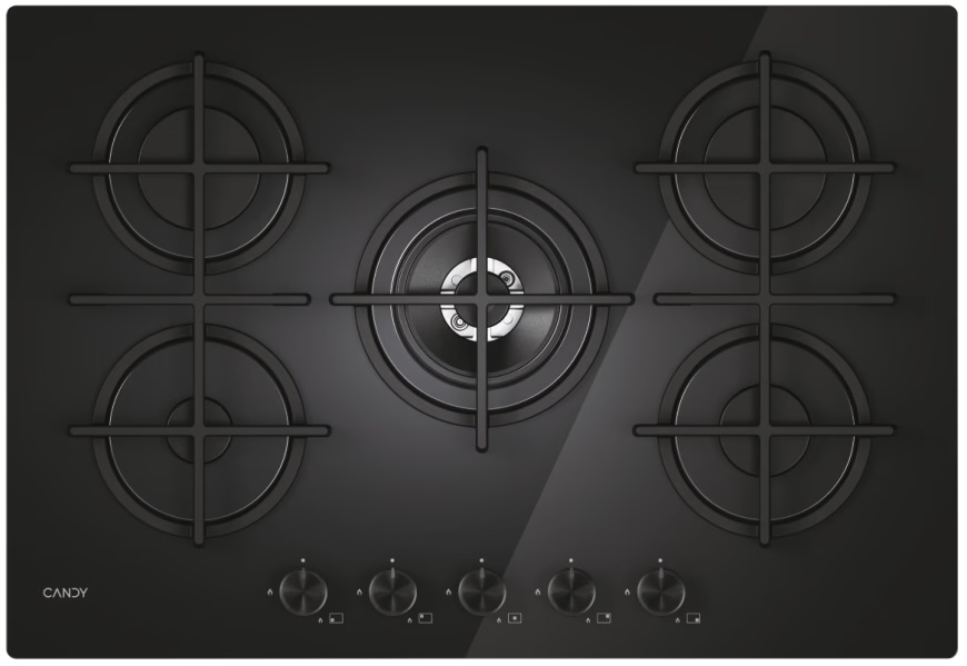 Placa a Gás CVG74WTB 5 Zonas (Preto) - CANDY