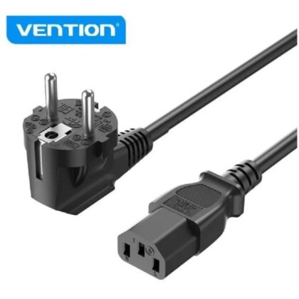 Cabo Alimentação Vention ZCJBAC IEC C13 Fêmea - CEE7 Macho 1.8m Preto