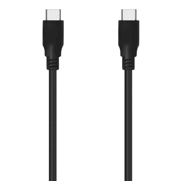 Cabo USB 3.2 Aisens A107-0701 20Gbps 5A 100W USB Tipo-C Macho – USB Tipo-C Macho até 100W 2500Mbps 60cm Preto