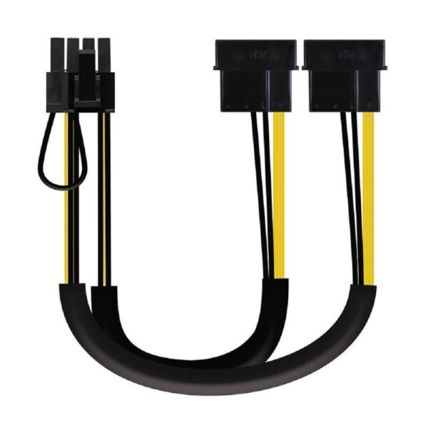 Cabo de Alimentação para Placa Gráfica Nanocable 10.19.1201 2x Molex Macho - 6+2 PIN Macho 20cm