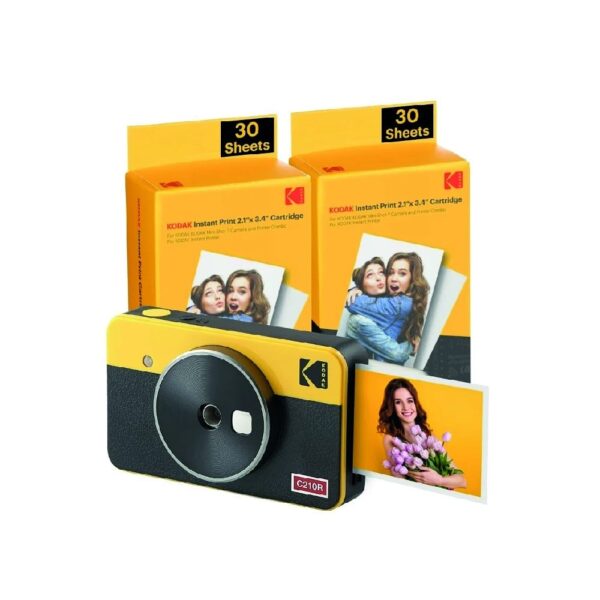 Camara Digital Instantánea Kodak Mini Shot 2 Retro Foto 5.3x8.6cm Inclue 2x Papel Fotográfico Amarelo