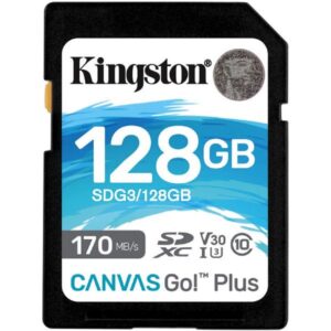 Cartão SD Kingston Canvas Go! Plus 128Gb V30 UHS-I U3 Classe10 - SDXC UHS-I