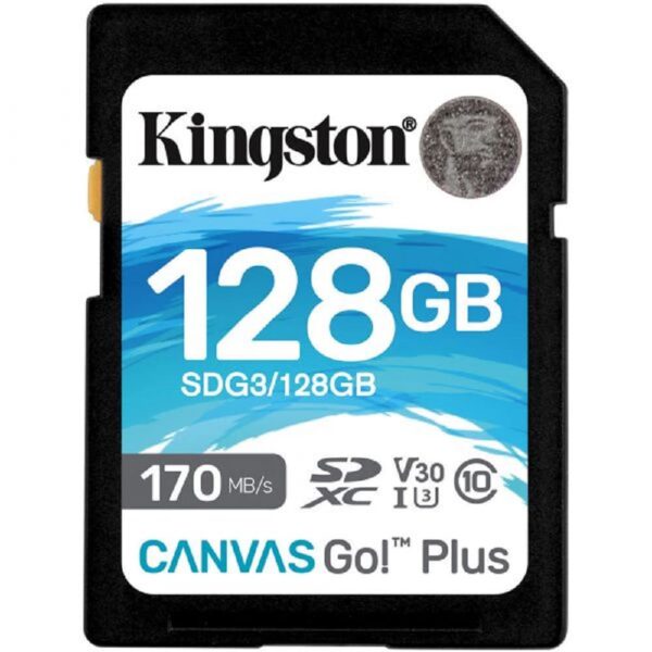 Cartão SD Kingston Canvas Go! Plus 128Gb V30 UHS-I U3 Classe10 - SDXC UHS-I