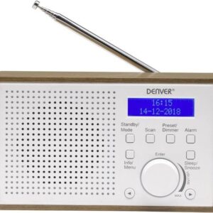 Rádio Portátil DAB-46 2W c/ Visor (Branco) - DENVER