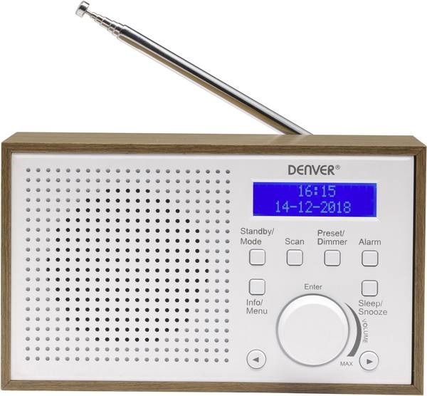Rádio Portátil DAB-46 2W c/ Visor (Branco) - DENVER