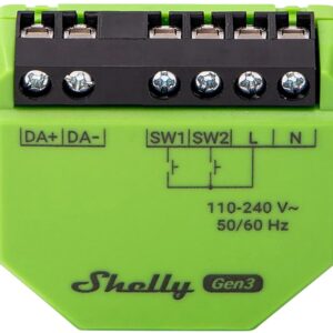 M?dulo Controlador Dimmer Gen3 Inteligente Bluetooth/Wi-Fi p/ Ilumina??o Dali - Shelly Dimmer Gen3
