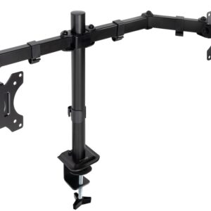 Suporte de Mesa p/ 2 Ecrãs 17~27 (Preto) - TOOQ