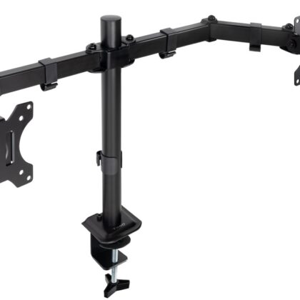 Suporte de Mesa p/ 2 Ecrãs 17~27 (Preto) - TOOQ
