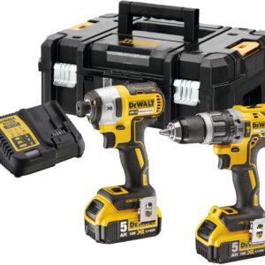 Pack Aparafusadoras DCD796 + DCF887 c/ 2 Baterias 5Ah e Carregador - DEWALT
