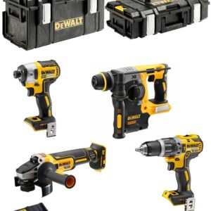 Combo 4x Ferramentas Elétricas (Berbequim + Aparafusadora + Rebarbadora + Martelo) - DEWALT