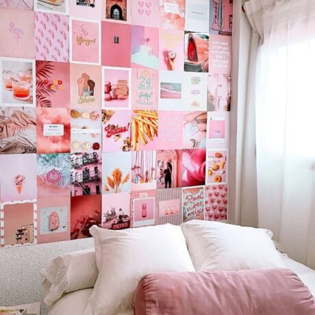 Decoração de 50 Fotos Pink Island p/ Parede - FLAMINGUEO