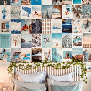 Decoração de 50 Fotos Blue Ocean p/ Parede - FLAMINGUEO